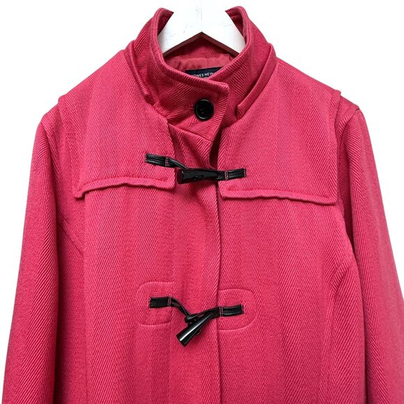 JONES New York Toggle Coat Plus Size 1X Pink Womens Jacket Wool Blend Preppy - Picture 2 of 12